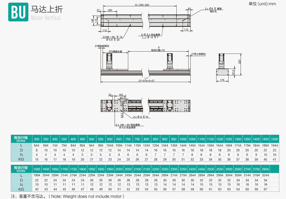 齿轮齿条直线模组DZ175